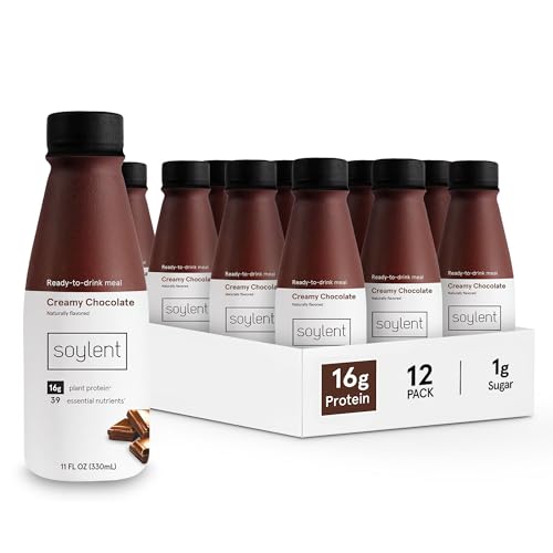 Soylent Complete Meal Replacement Shake, Gingerbread, 16g Complete Protein, Ready-to-Drink Plant Based Protein Drink, 1g Sugar, 11oz (12 Pack)