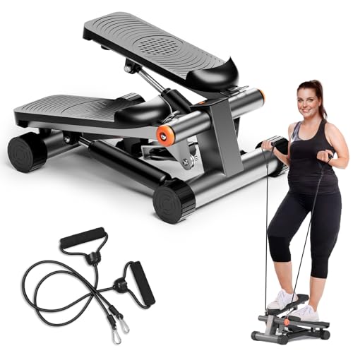 GORISE Steppers for Home Workout - Adjustable Height Stair Stepper with Resistance Bands & LCD Monitor