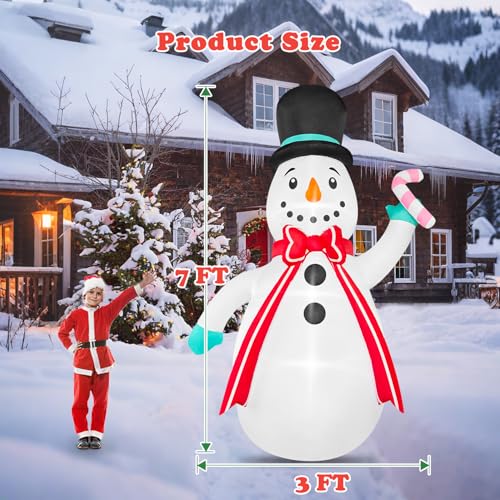 5 FT Christmas Inflatables Snowman Outdoor Decoration with LEDs Light, Holding Garland Blow Up Yard Holiday Inflatable for Outdoor Yard Garden Lawn Decor