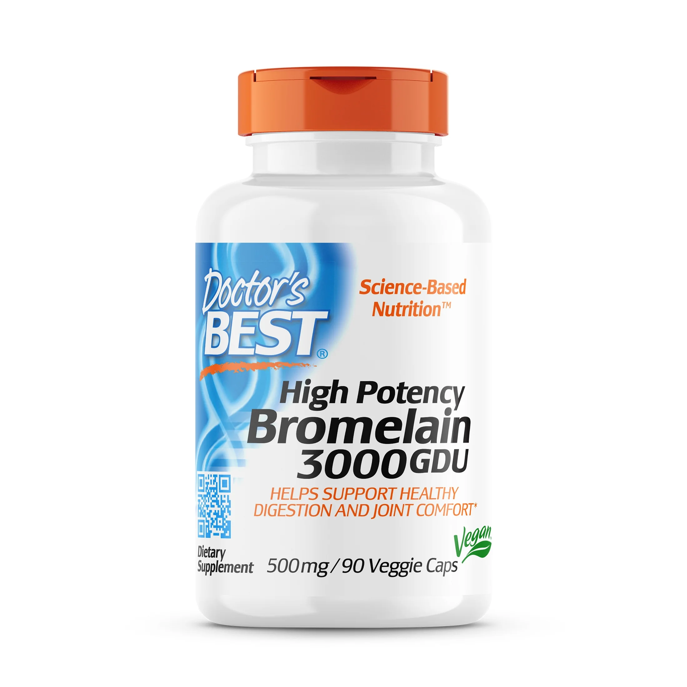 Doctor's Best High Potency Bromelain 3000 GDU, Non-GMO, Gluten Free, Joint Support, 90 Veggie Caps