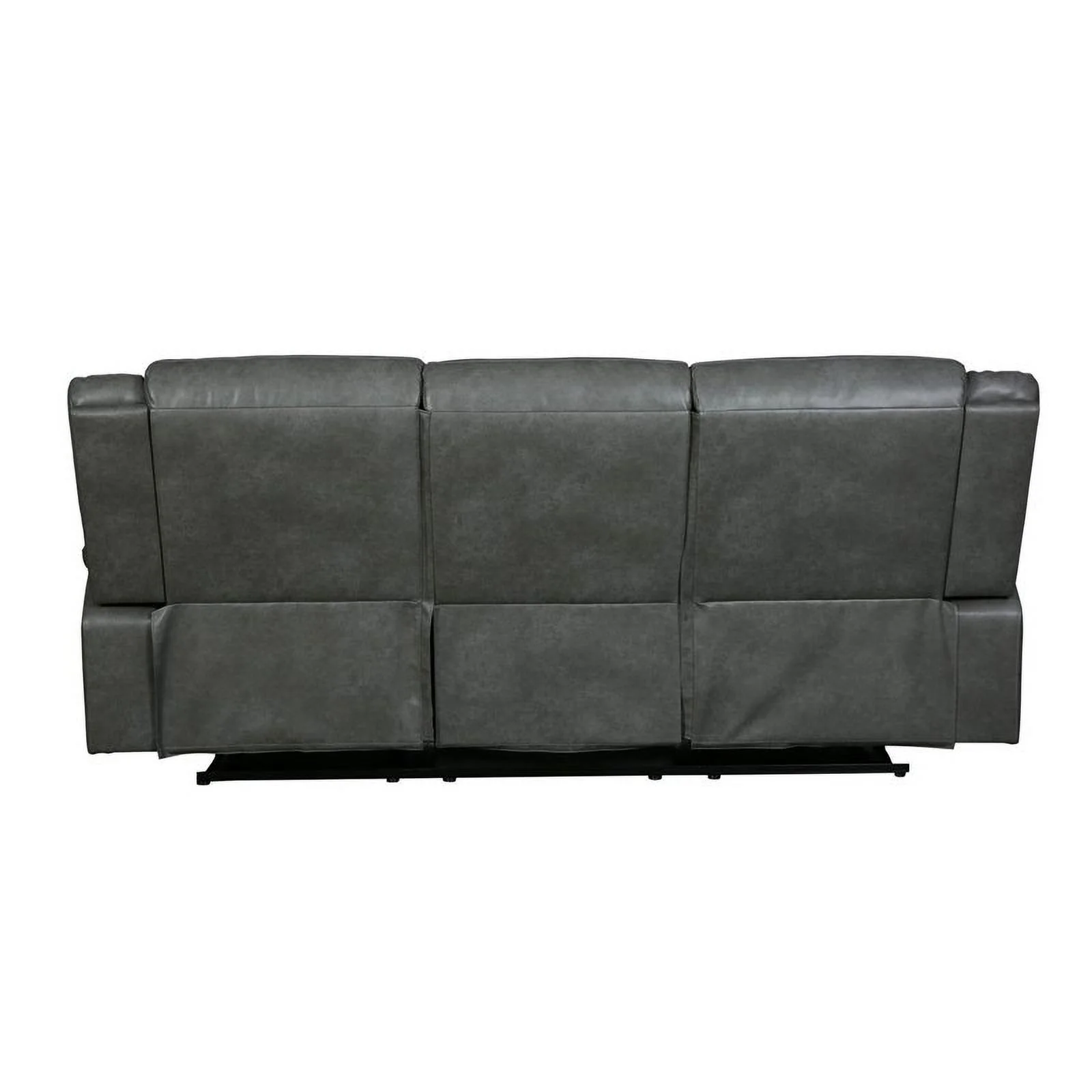 Titan Furnishings Transitional Faux Leather Reclining Sofa Set in Gray