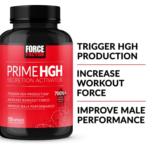 Force Factor Prime HGH Secretion Activator, HGH Supplement for Men with Clinically Studied AlphaSize to Help Trigger HGH Production, Increase Workout Force, and Improve Performance, 75 Capsules