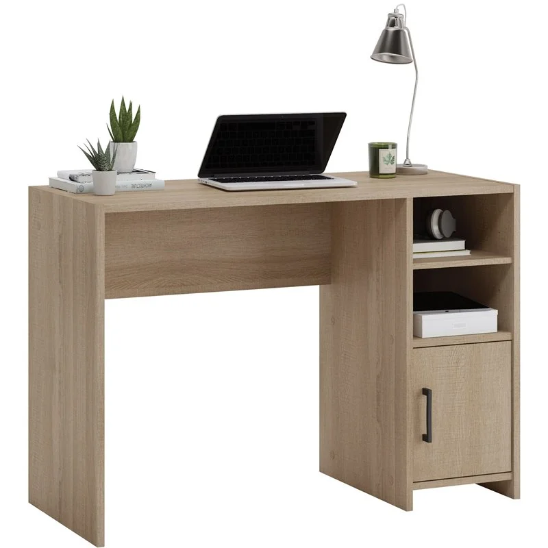Pemberly Row Desk with Engineered Wood in Summer Oak Finish