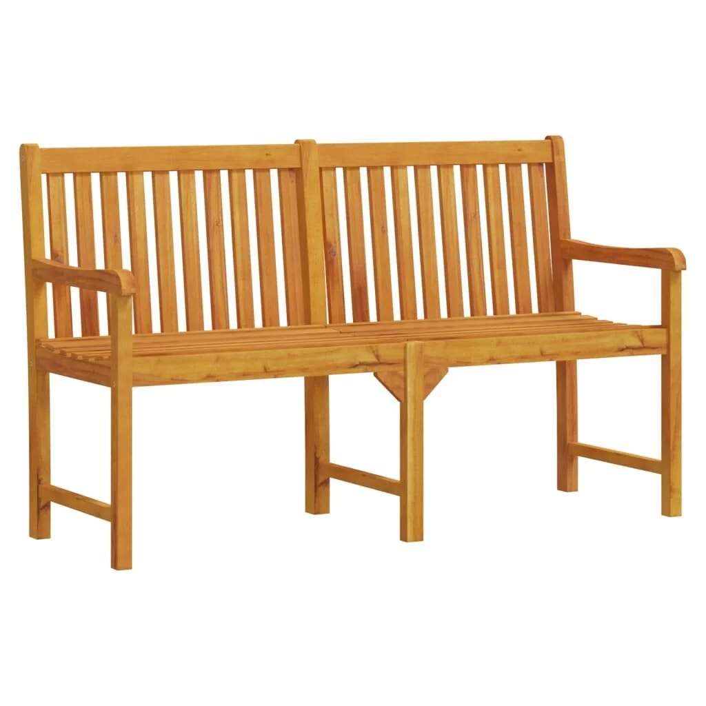 Golden acacia wood patio bench - Modern furniture
