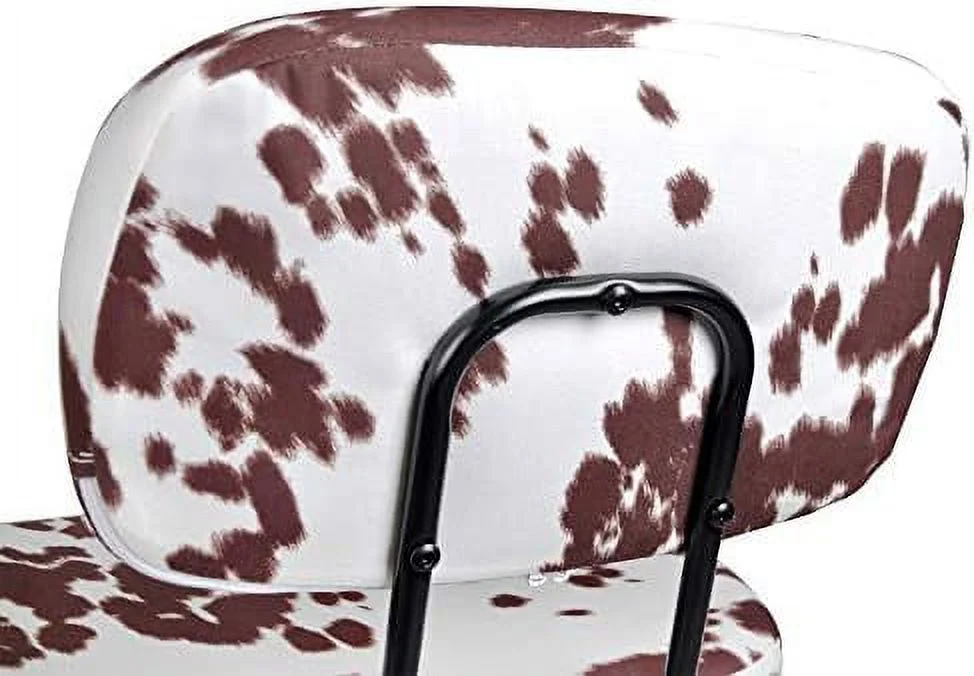NLIBOOMLife Plush Fabric Cow Office Chair  Cute Animal Print Task Chair  Industrial Retro Looking  Adjustable Height and Swivel Back with Arms