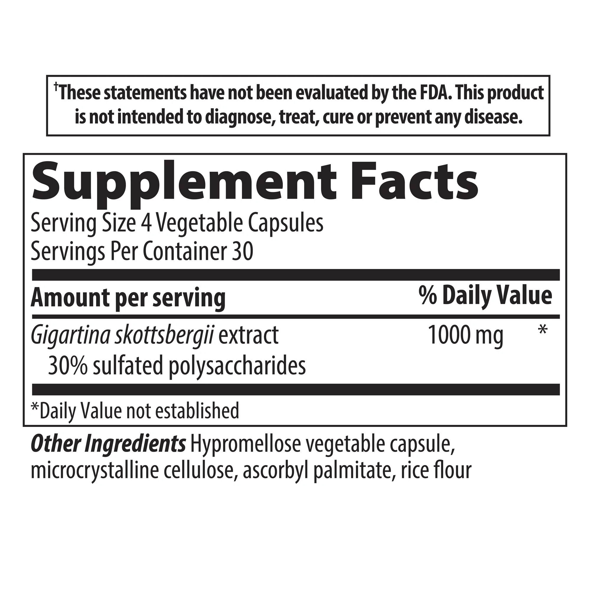 Gigartina RMA 250 mg, 120 count