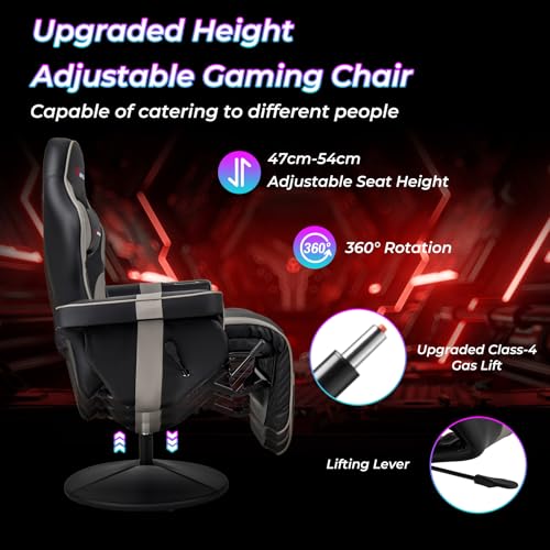 Goplus Massage Gaming Chair, Racing Style Gaming Recliner w/Adjustable Backrest and Footrest, Ergonomic High Back PU Leather Computer Office Chair Swivel Game Chair w/Cup Holder and Side Pouch