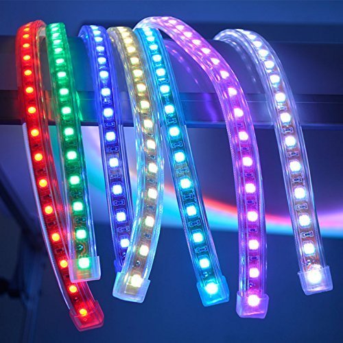 RGB AC 110V SMD5050 High Voltage Flat Strip Light LED With Connector (30 FT)