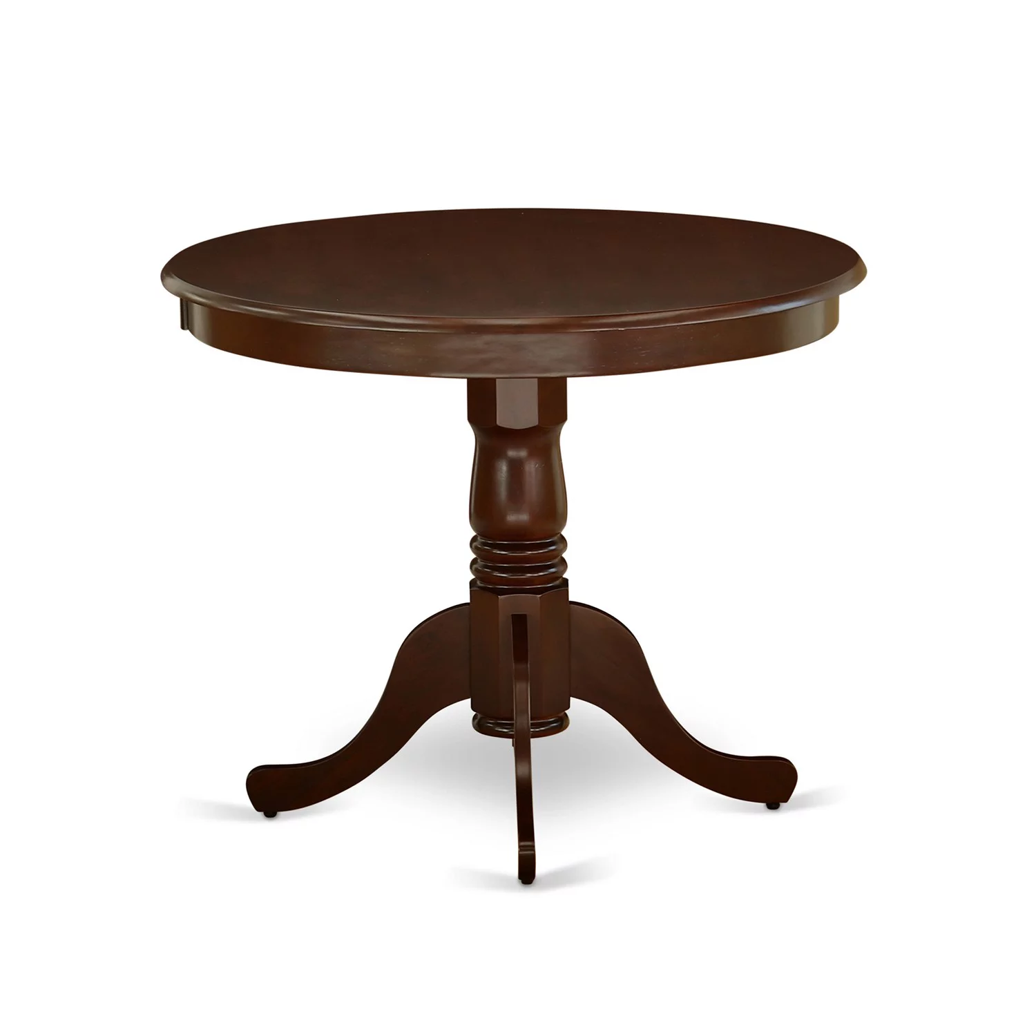 East West Furniture Antique 5-piece Dining Chair and Round Table Set in Mahogany