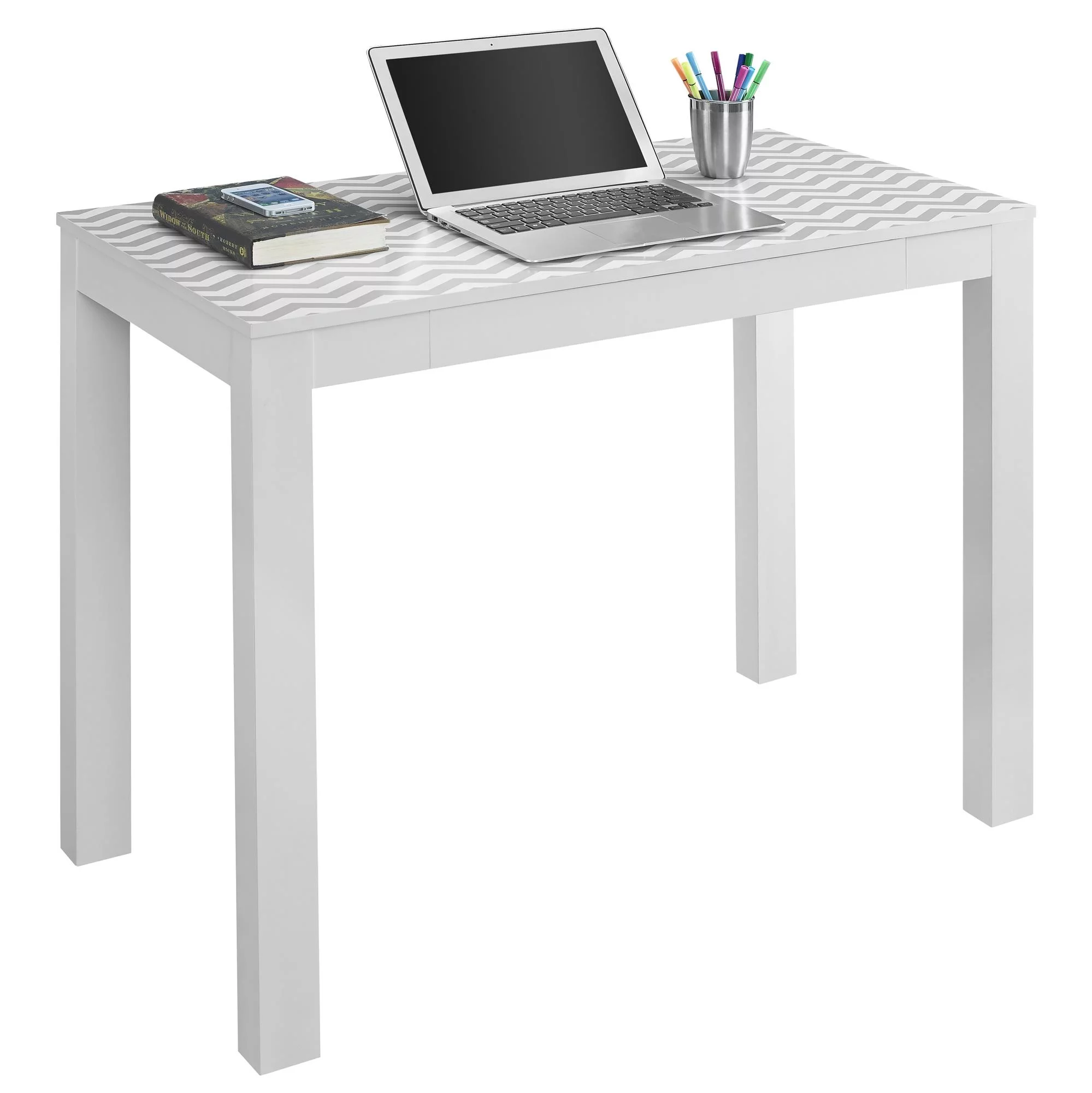 Ameriwood Home Parsons Computer Desk with Drawer, Chevron