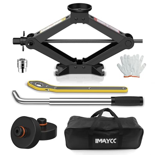 Car Jack for Tesla Model Y Model 3, IMAYCC 2.5 Ton Tesla Car Jack Kit with Pucks/Pad, Scissor Jack for Model Y/3/S/X Spare Tire Repair Tools, Tire Changing Kit for Tesla Vehicles.