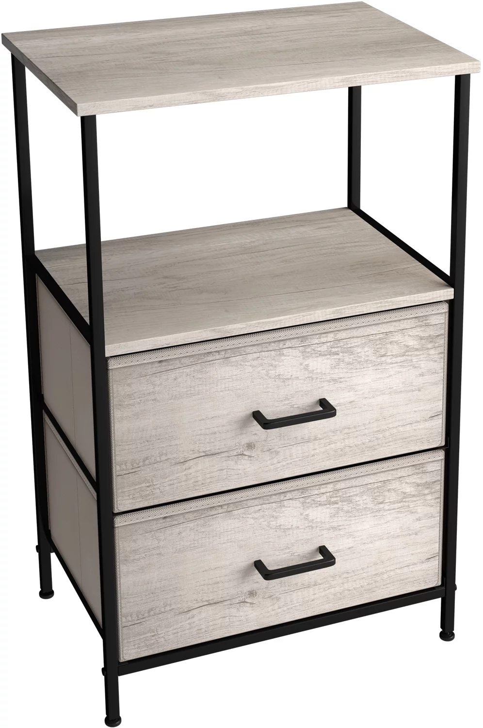 Sorbus Nightstand with 3 Drawers - Bedside Table with Steel Frame, Wood Top & Faux Wood Fabric - Side Table Stand for Lamp - Great for Bedroom, Dorm Room, Living Room, & Bathroom