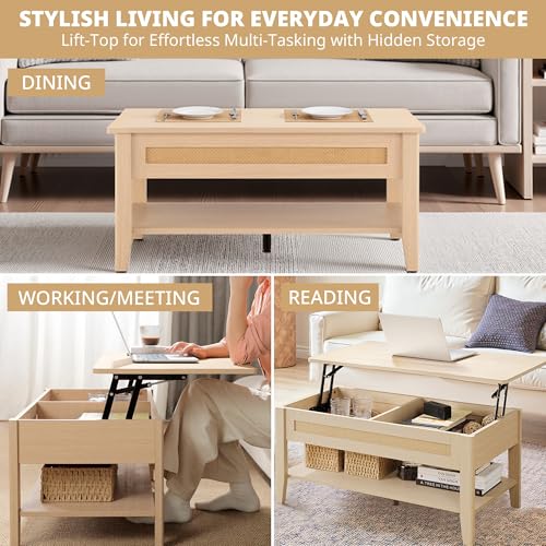 INK+IVY Lennox Lift-Top Rattan Coffee Table