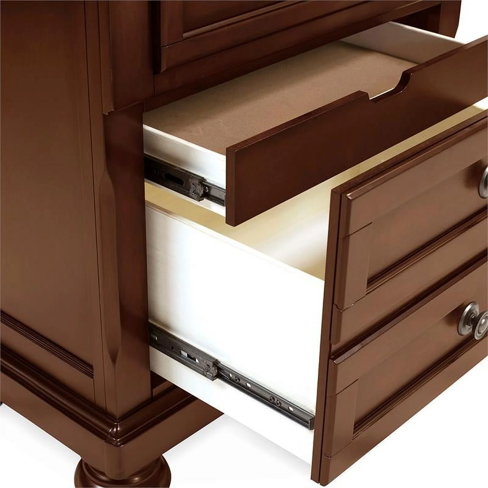 FOA Caiden 2pc Dark Cherry Solid Wood Bedroom Set - Nightstand + Chest