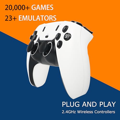 Youngwants Plug & Play Video Game Console with 20000+ Games, Retro Game Console with 23+ Emulators Classic Games, Dual Controllers Birthday Gifts for Boys & Girls，4K HDMI TV Games