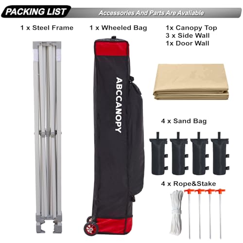 ABCCANOPY Easy Pop Up Canopy Tent with Sidewalls 10x10 Commercial -Series, White