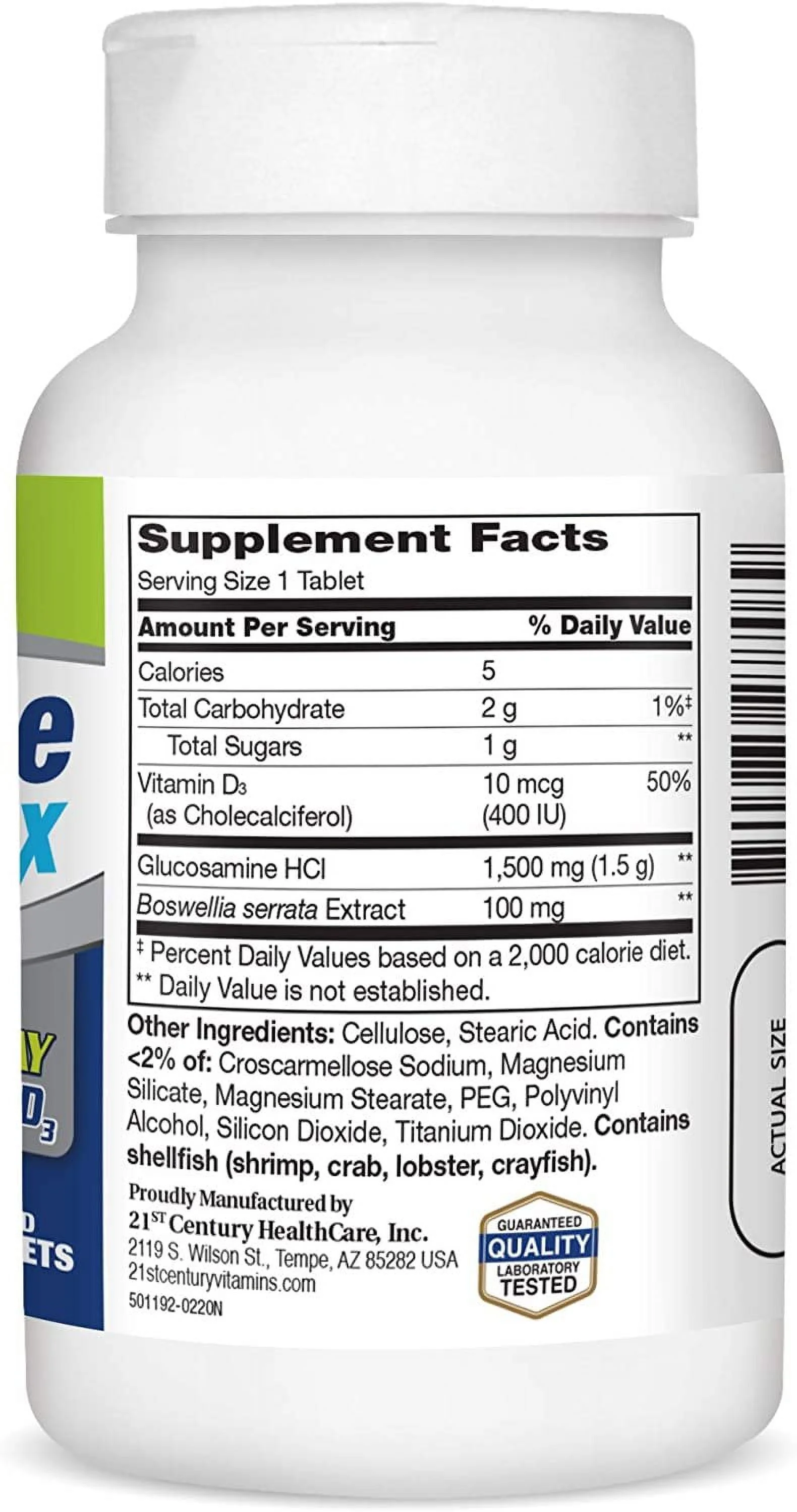 21st Century Glucosamine Daily Complex + Vitamin D3 Tablets, 60 Each - (Pack of 2)