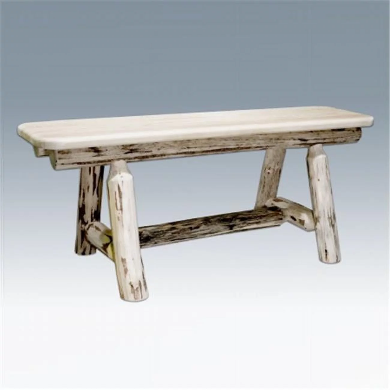 Montana Woodworks  45in. Plank Style Bench - Clear Lacquer - Solid American Grown Wood Furniture