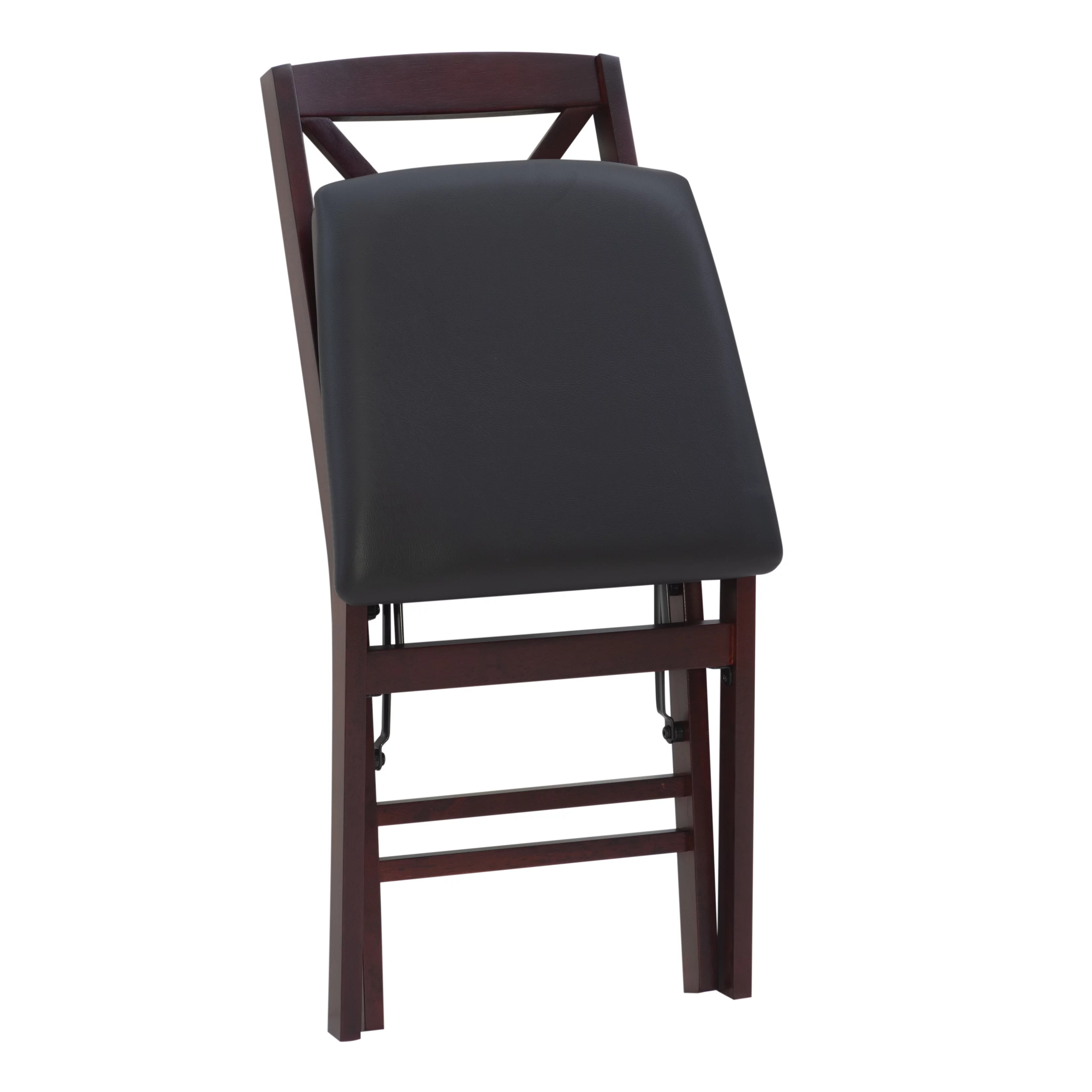 Linon Farrow Folding Chair, Set of 2, Dark Brown