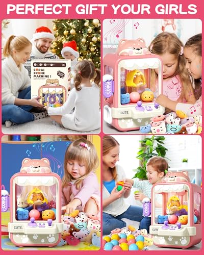 Claw Machine for Kids, Mini Vending Machine with Music, Prize Dispenser Toys for Girls and Boys, Electronic Claw Game Machine for Party Birthdays, Includes 35 Mini Toys (Small)