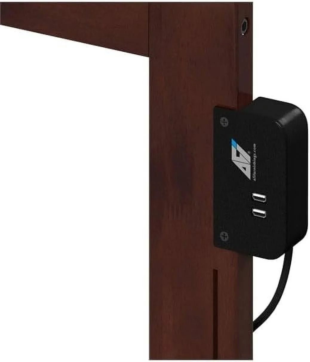 Atlantic Furniture Madison Queen Solid Wood Panel Headboard In Walnut