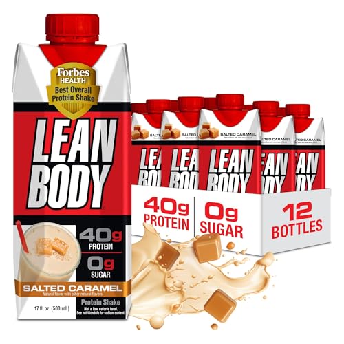 Labrada Lean Body Ready-to-Drink Strawberry Protein Shake, 40g Protein, Whey Blend, 0 Sugar, Gluten Free, 22 Vitamins & Minerals, 17 Ounce (Recyclable Carton & Lid - Pack of 12) LABRADA