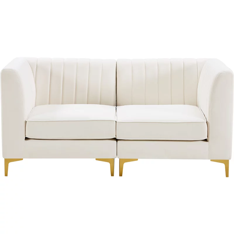 Meridian Furniture Alina Cream Velvet Modular Sofa