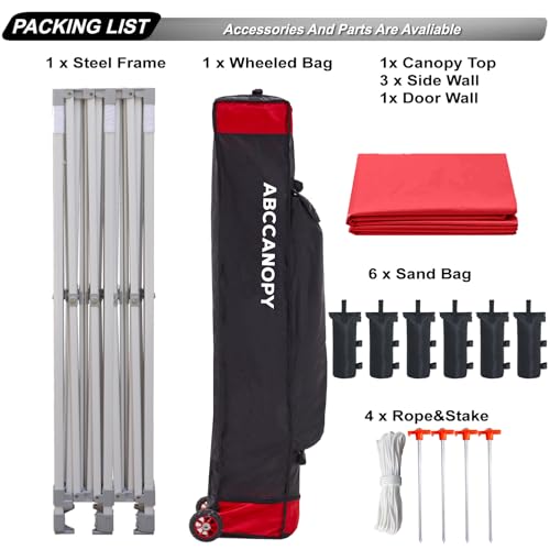 ABCCANOPY Easy Pop Up Canopy Tent with Sidewalls 10x10 Commercial -Series, White