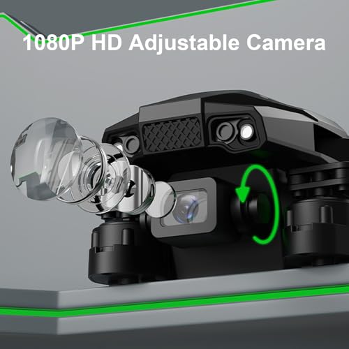 Mini Drone with Camera for Adults Beginner Kids, 1080P WiFi FPV, Foldable, 2 Batteries, One-Click Take Off/Landing, Altitude Hold Black