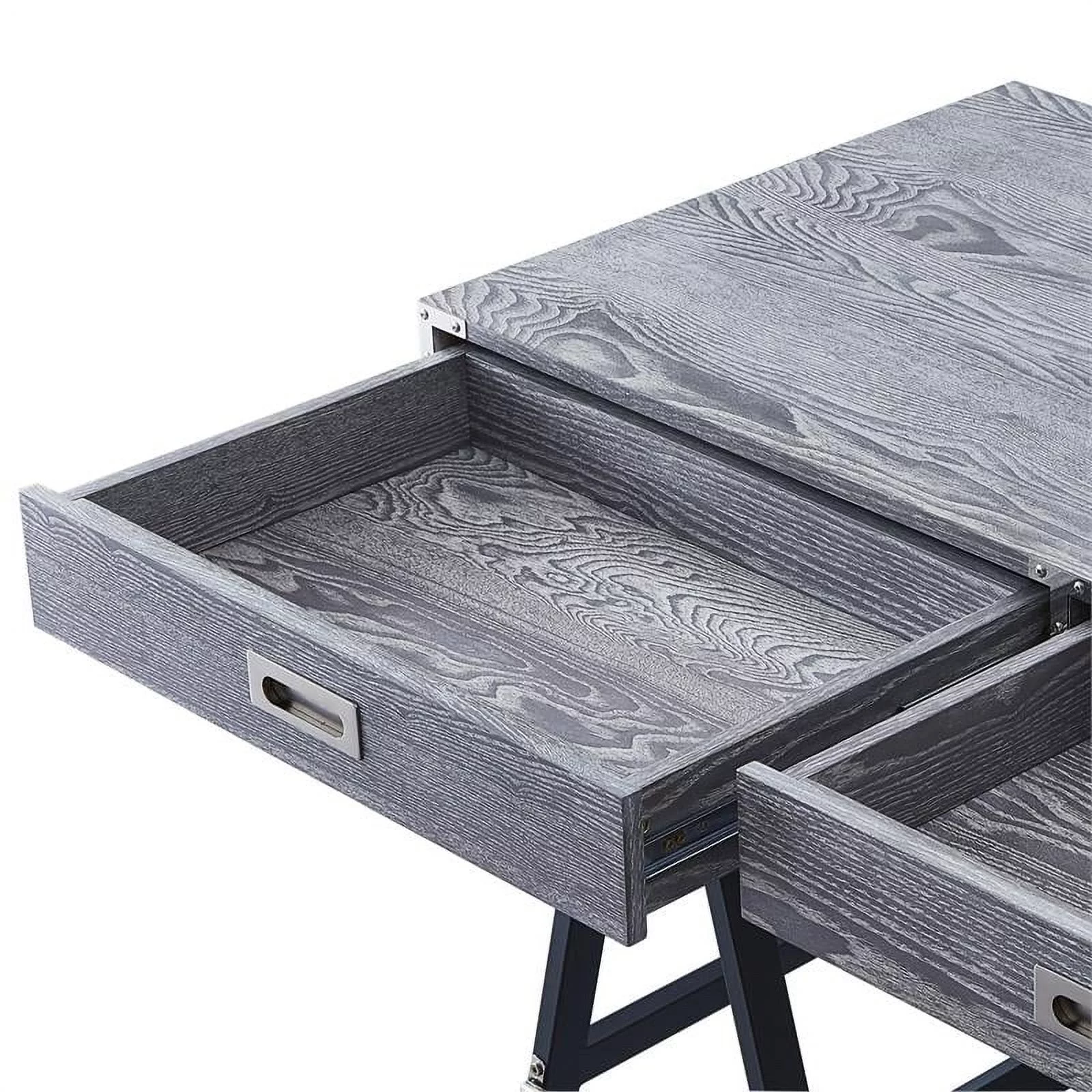 Posh Living Alleyne 2-Drawers Rectangle Wood Writing Desk in Gray