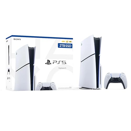2023 New PlayStation 5 Slim Upgraded 2TB Disc Edition Console, Controller and Controller Charger - White, Slim PS5 Gaming Console Upgraded with 2TB Ultra Fast SSD [video game]