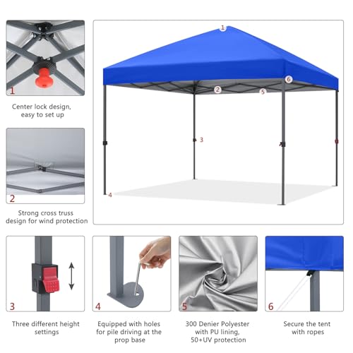 ABCCANOPY Pop Up Canopy - Outdoor Patio Portable Canopy Tent Heavy Duty for Backyard and Deck with 4 Sandbags(White, 10x10)