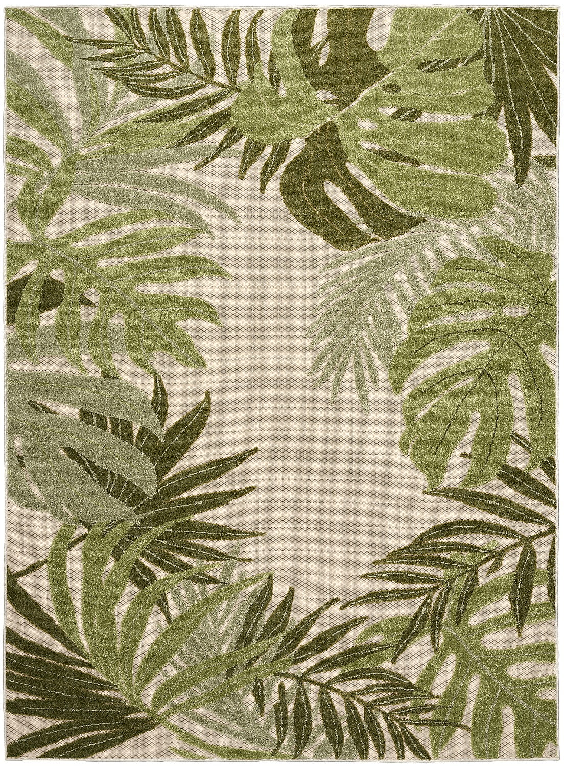 Nourison Home Aloha 4' x 6' Fabric Ivory Green Area Rug