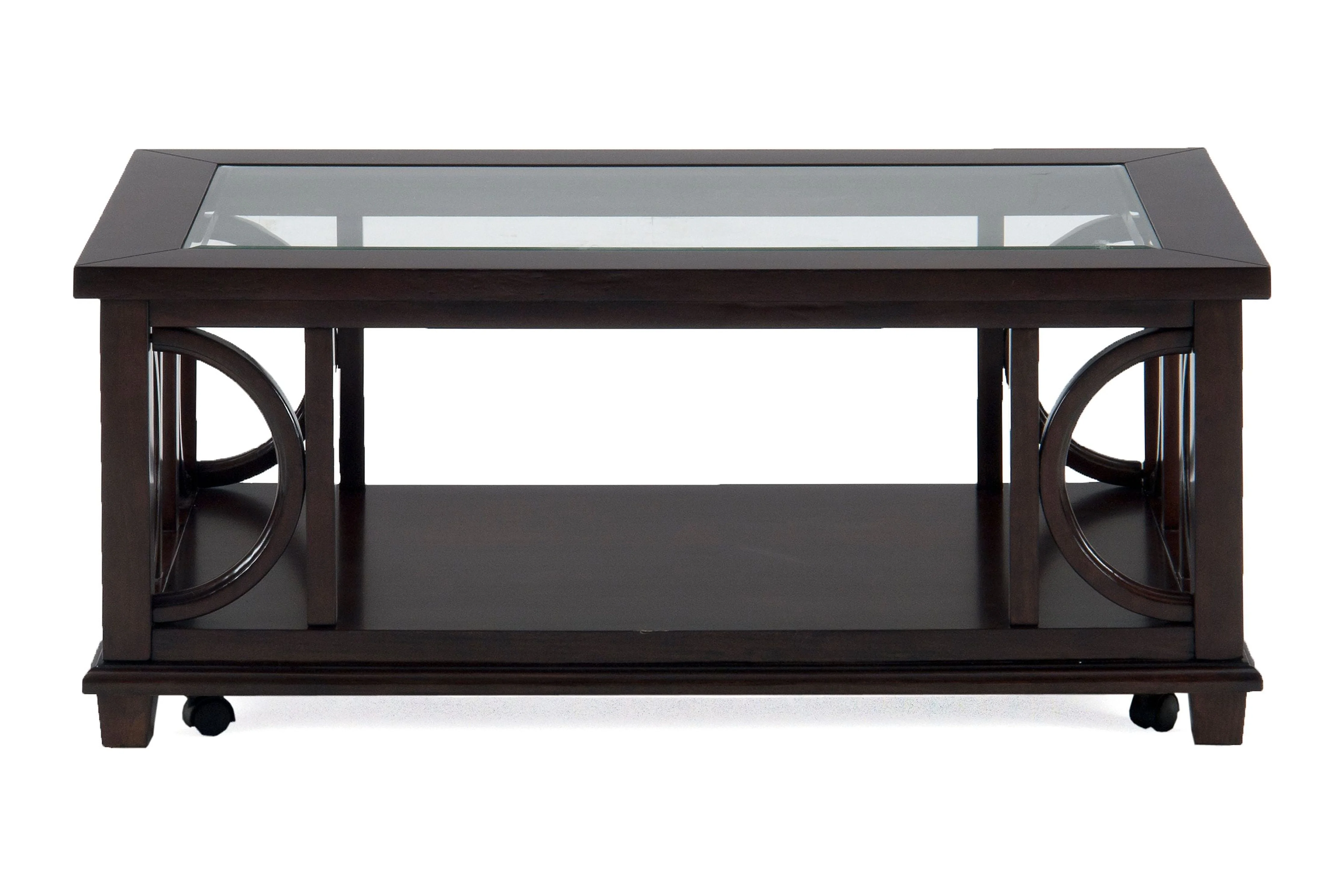 Jofran Panama Brown Contemporary Wood and Glass Coffee Table