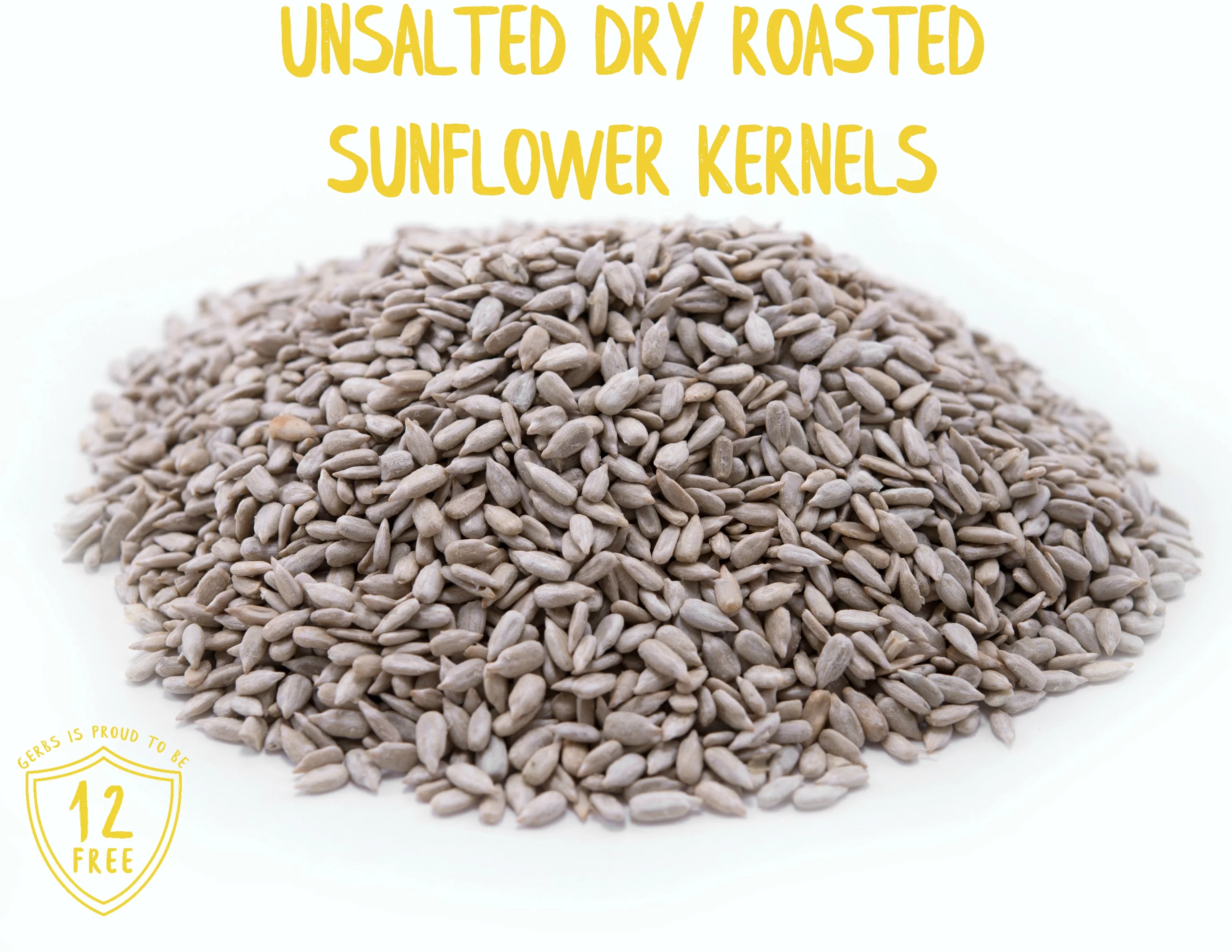 Unsalted Roasted Sunflower Seed Kernels by Gerbs - 2 LBS. - Top 14 Food Allergen Free & NON GMO - Vegan & Kosher