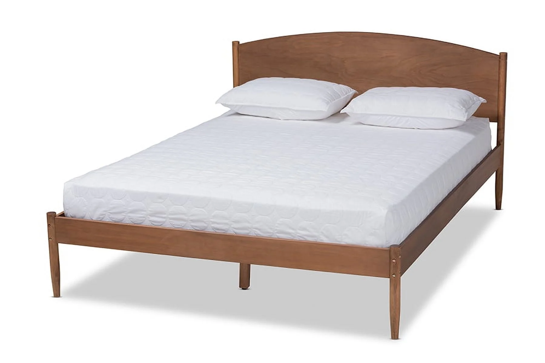 Baxton Studio Studio Leanora Mid-Century Wood Platform Bed, King, Walnut
