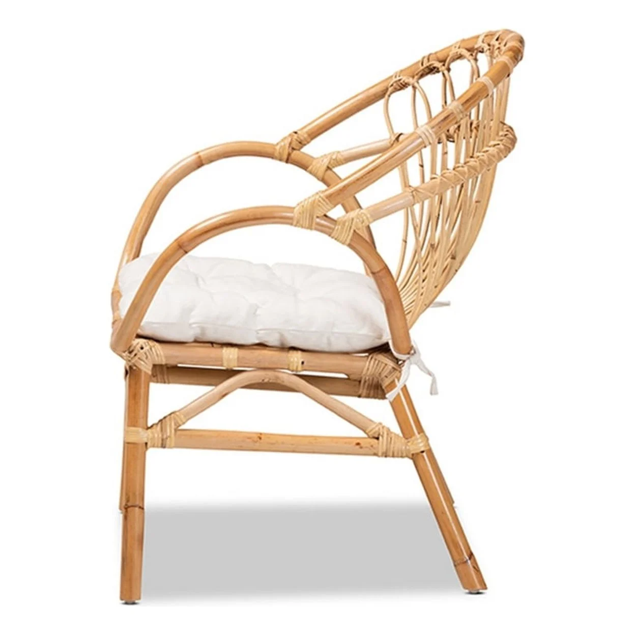 Baxton Studio Benicia Modern Bohemian Natural Brown Rattan Dining Chair