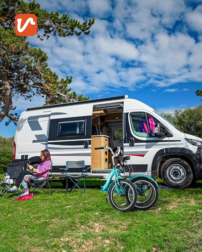 Viribus Folding Adult Tricycle, 20 inch Folding Tricycle for Adults with Lock, 1 or 7 Speed 3 Wheel Bike, Foldable Trike Collapsible Three Wheel Bike for Men Women Senior, 330lb.