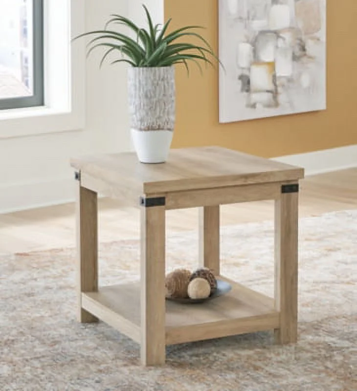 Signature Design by Ashley Casual Calaboro End Table  Light Brown