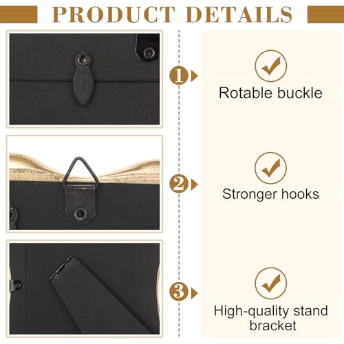 3 Pcs 4 x 6 Vintage Picture Frame Trim Antique Ornate Resin Photo Frame with Easel and Hook for Tabletop Wall Art Decor Display Home Office(Black)