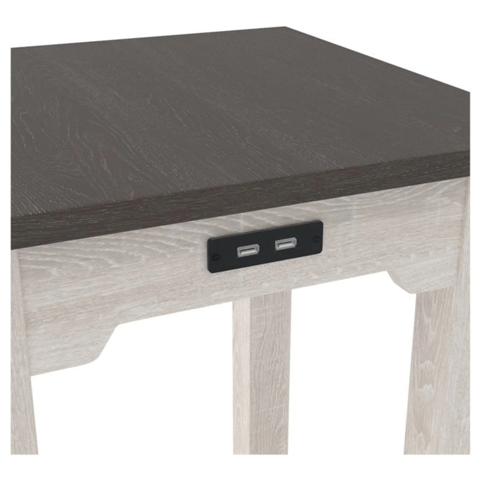 Bowery Hill Farmhouse Engineered Wood End Table in Antiqued White/Gray