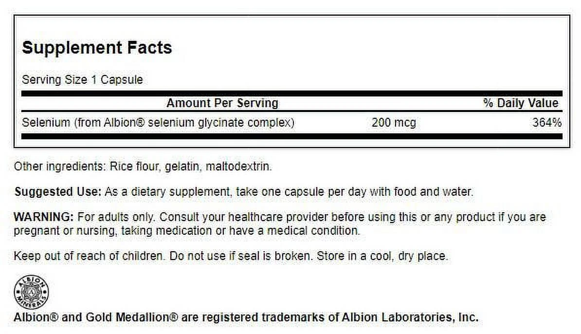Swanson Albion Selenium Complex 200 mcg 90 Caps 4 Pack