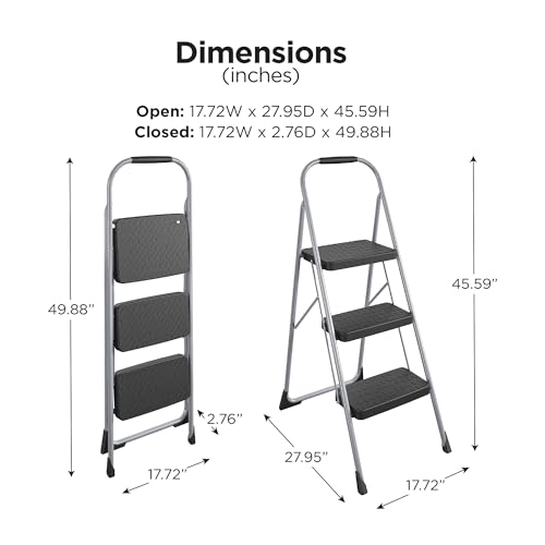 COSCO 2-Step Big Step, Steel Step Stool, Gray