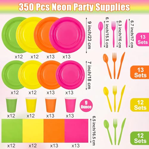 durony 350 Pieces Black Paper Dinnerware Set 7 Inch 9 Inch Disposable Dinner Plates Serve 50 Guests Paper Cup Cutlery Napkins Solid Color Party Supplies for Birthday Wedding Party Family Picnic