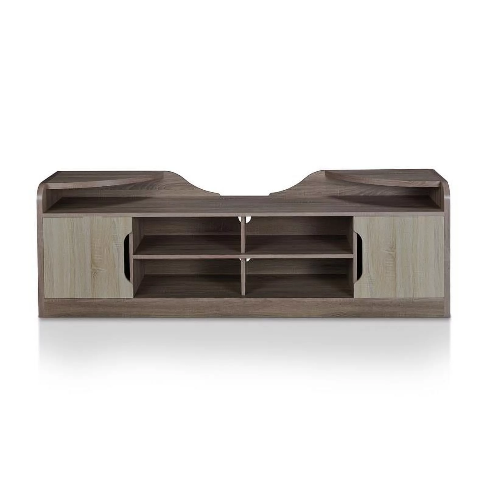 Bowery Hill Rustic Wood 72-Inch TV Stand in Chestnut Brown Finish