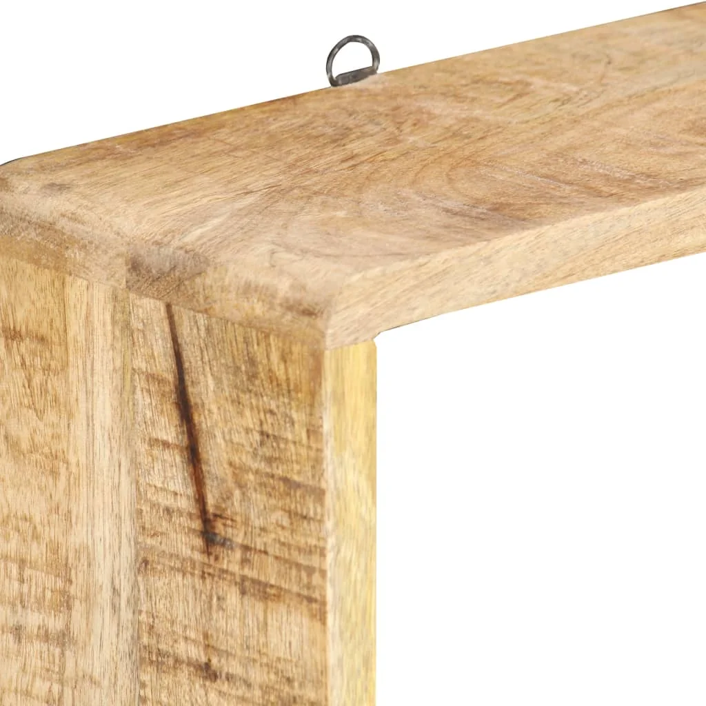 3 Piece Wall Cube Shelf Set Solid Wood Mango