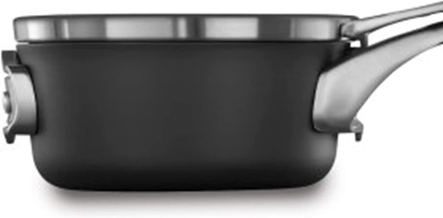 Space Saving 1.5 Quart Sauce Pan with Lid, Hard-Anodized Nonstick Cookware with MineralShield Technology, Dishwasher and Oven Safe