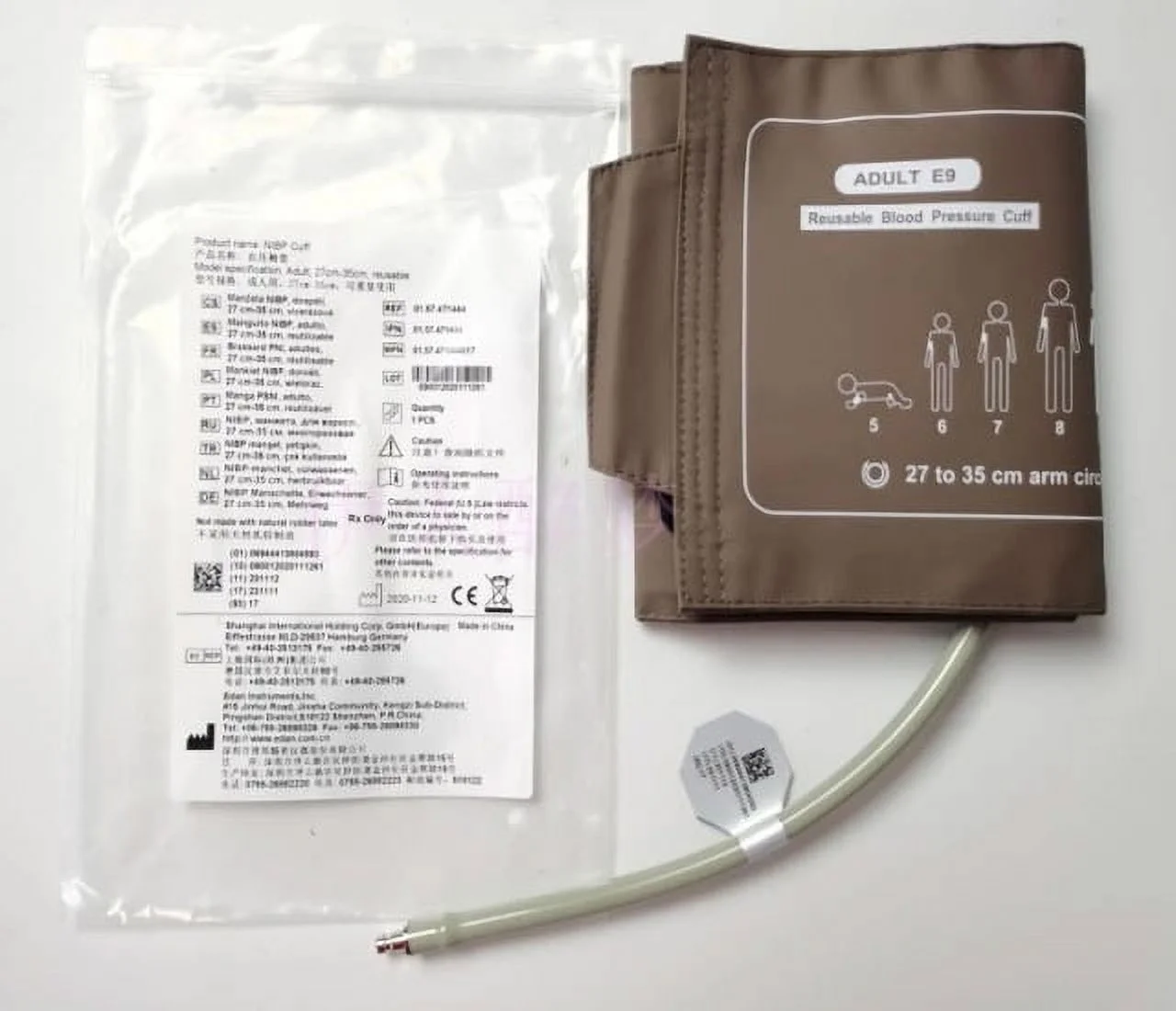 Cuff- NIBP Cuff,  Adult, 27cm-35cm, reusable with EDAN logo.