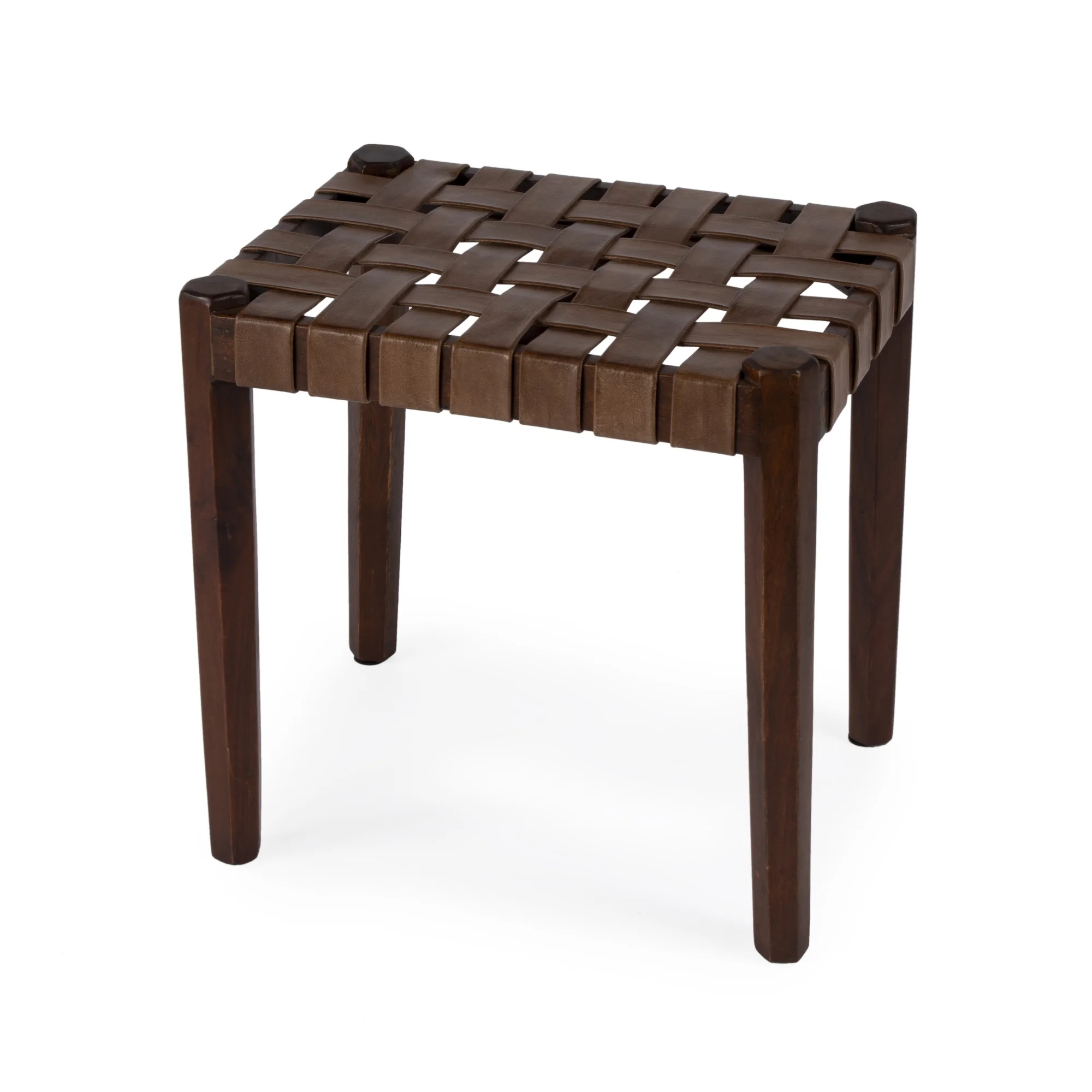 Butler Specialty Company Kerry Leather Woven Stool - Brown