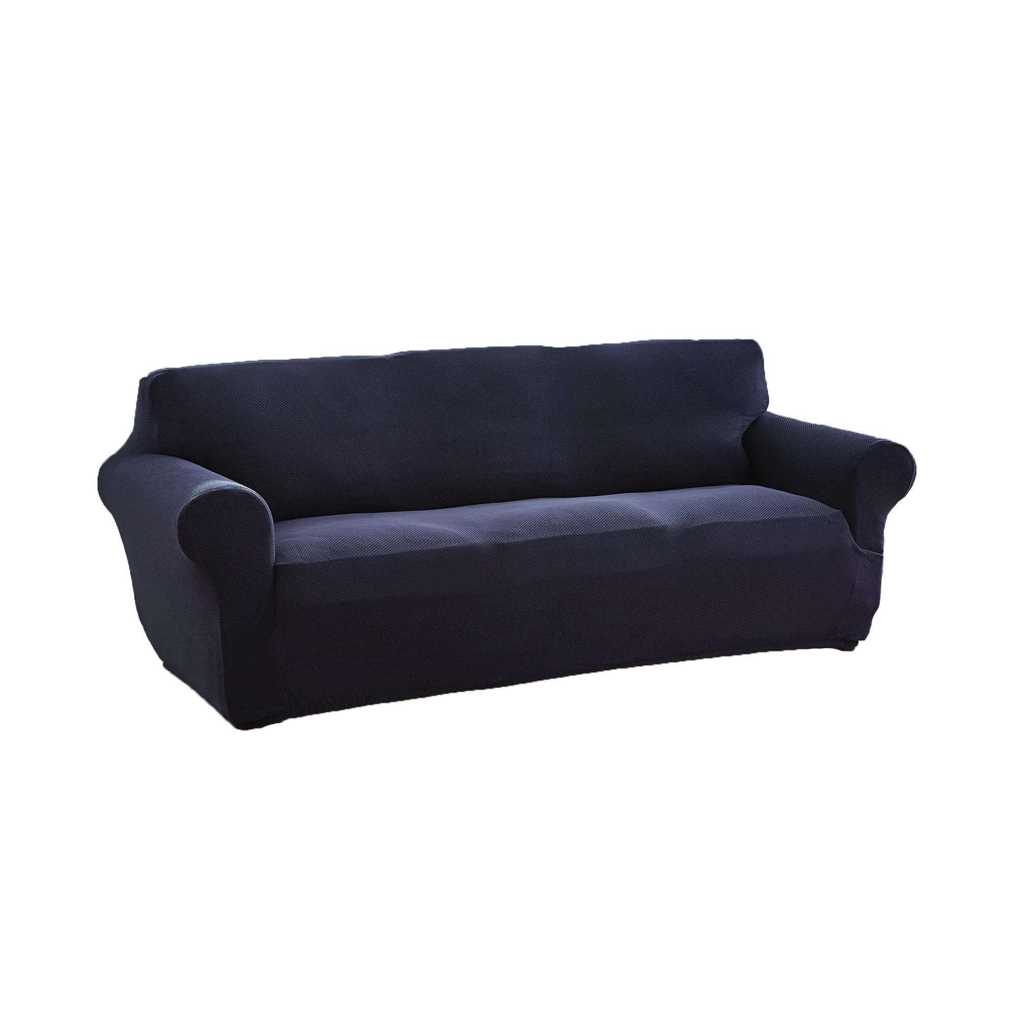 Mainstays Pixel Stretch Fabric Sofa Slipcover, Navy Blue, 1 Piece